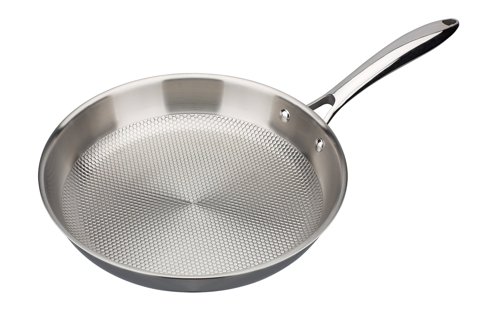 GSW 975346 Gastro INOXXALplus 28cm frying pan - stainless steel, silver, with a perforated base, no lid.