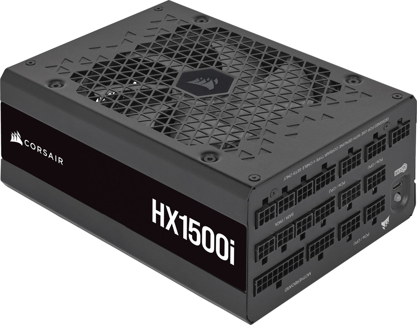 Corsair HX1500i - Fully modular, ultra-quiet ATX power supply, ATX 3.0 & PCIe 5.0 compatible, 80 Plus Platinum efficiency, black.