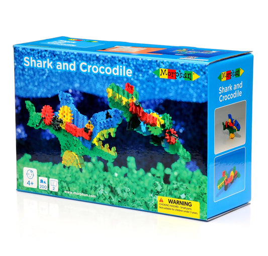 Morphun Haizivs un Krokodila komplekts - Creative building set with shark and crocodile designs for imaginative play.