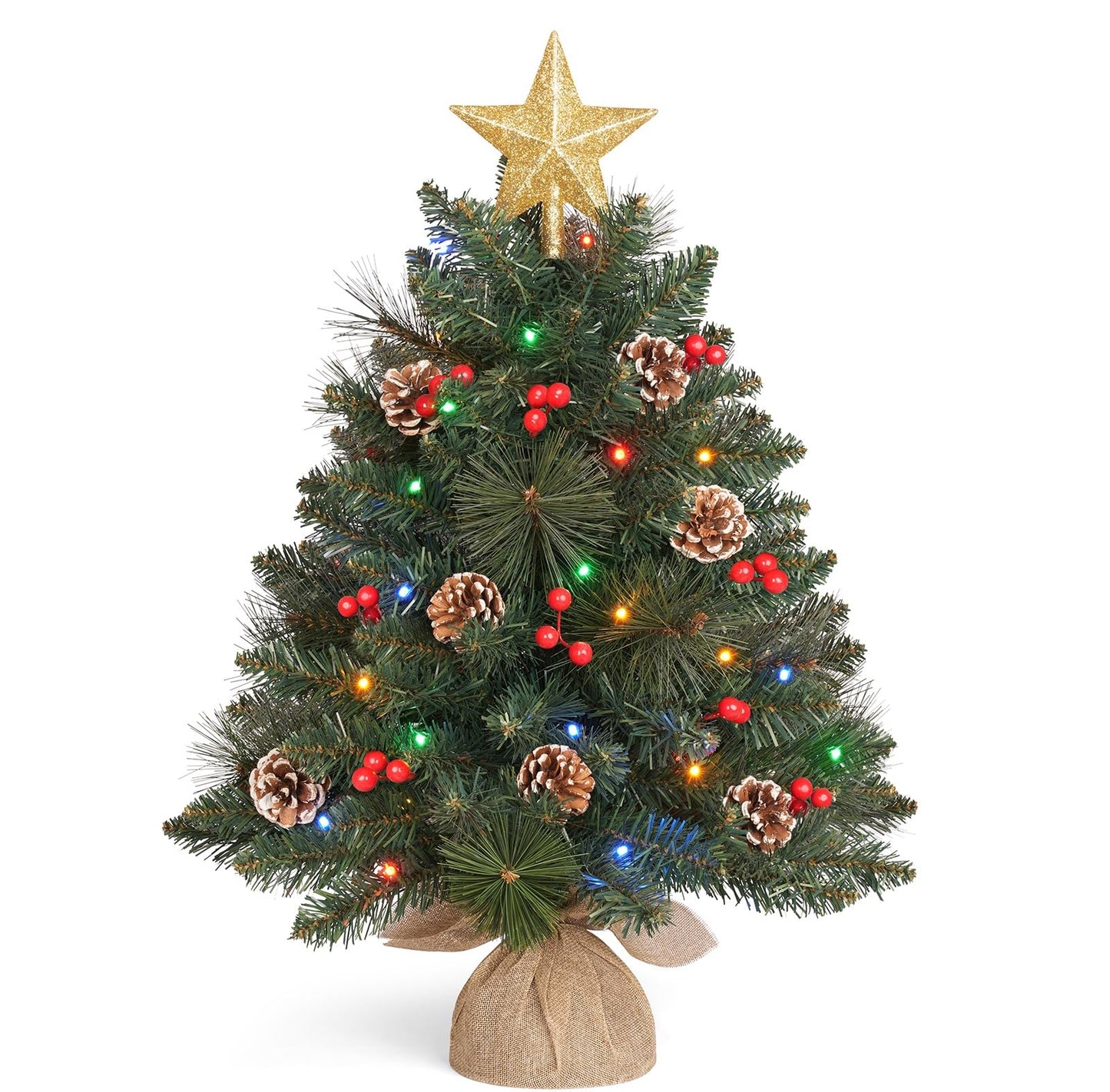 Hokeeper Ziemassvētku eglīte 60cm ar LED apgaismojumu un dekoru
