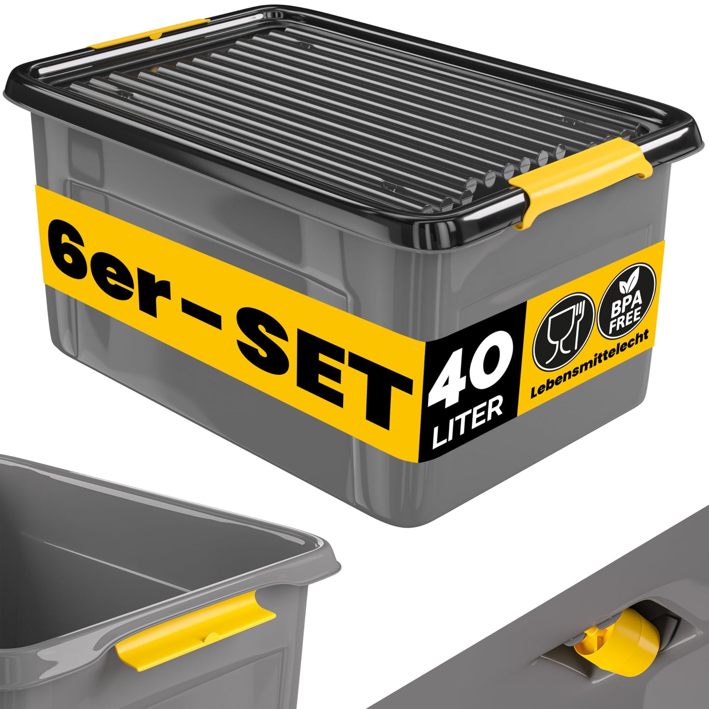 Uzglabāšanas kaste ar vāku DEUBA, 6x 40L