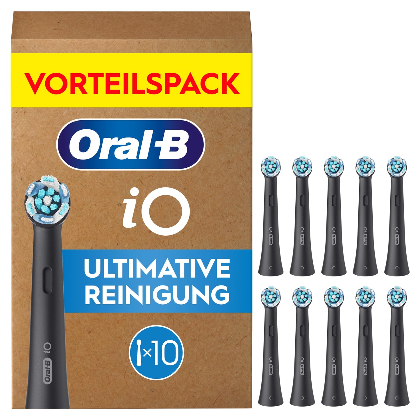 Oral-B iO zobu birstīšu uzgaļi, ultimātā tīrīšana, melni, 10 gab.