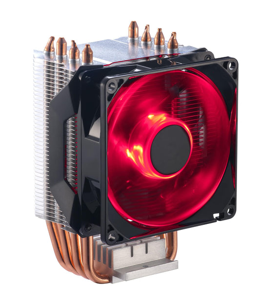 Amazon Basics CPU Cooler - 4 heat pipes, RGB LED PWM, aluminum fins, compatible with desktop, 10.2 x 8.3 x 4.96 cm.