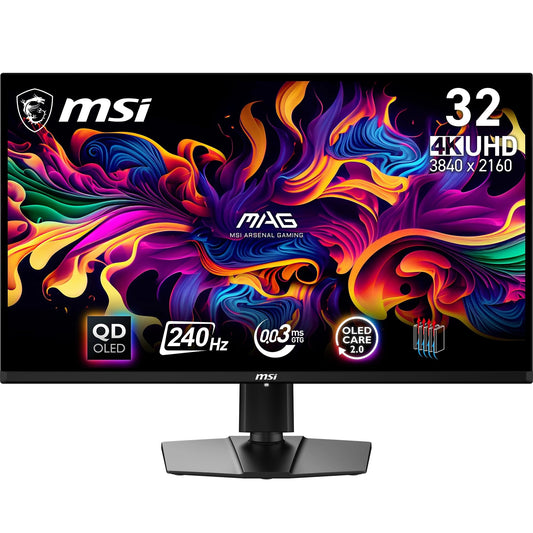 MSI MAG 321UPX QD-OLED - 31.5" 4K UHD, 240Hz, 0.03ms, 99% DCI-P3, DisplayHDR True Black 400, DP 1.4a, HDMI 2.1, USB-C