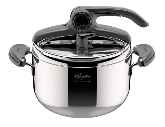 Lagostina Mia Lagoeasy'Up - 22 cm stainless steel pot with silver finish and easy-lift lid.