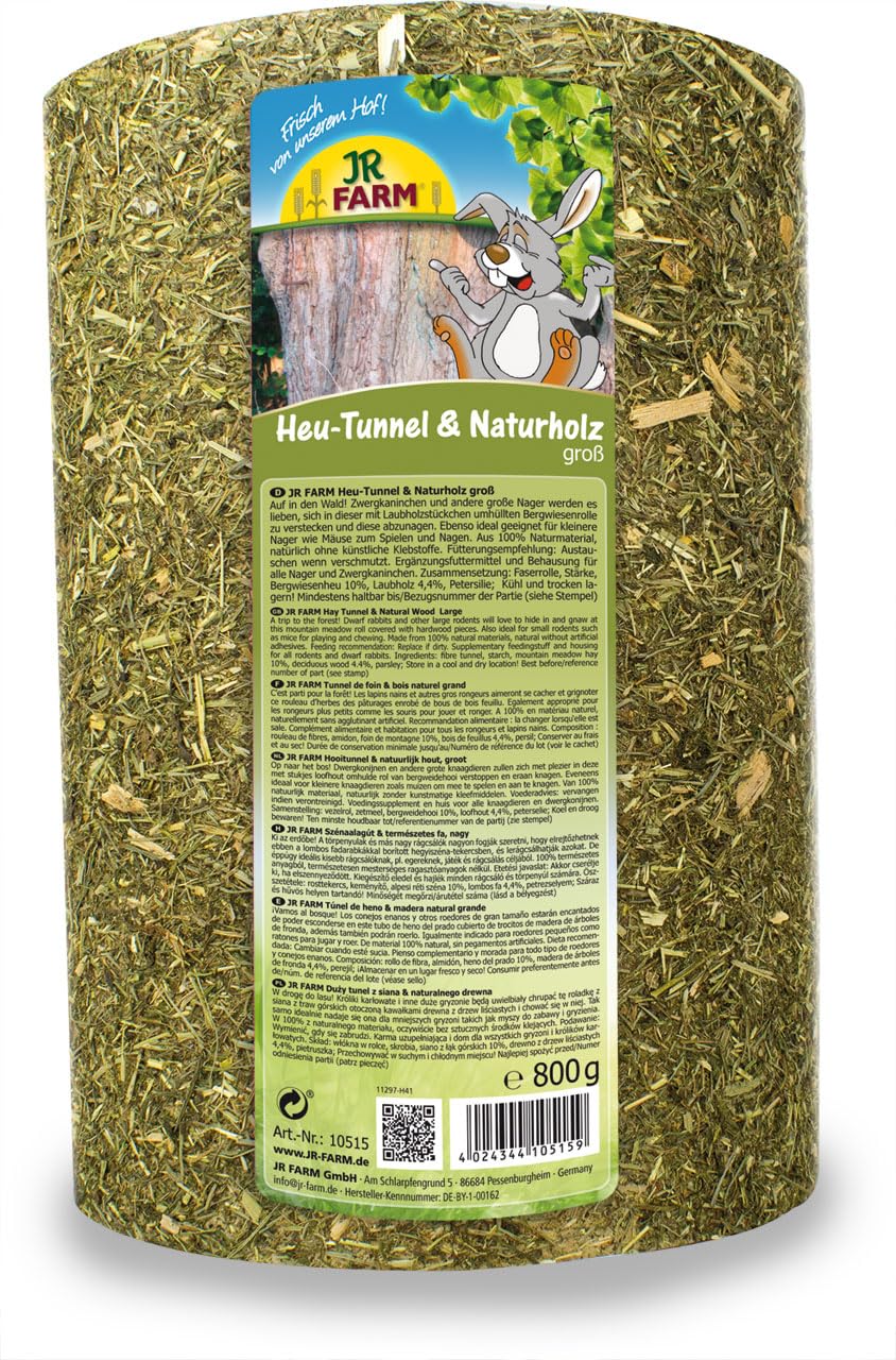 Siena tunelis grauzējiem JR FARM ar dabīgu koku, liels, 750 g