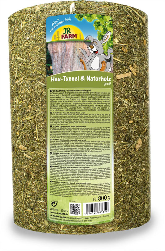 Siena tunelis grauzējiem JR FARM ar dabīgu koku, liels, 750 g