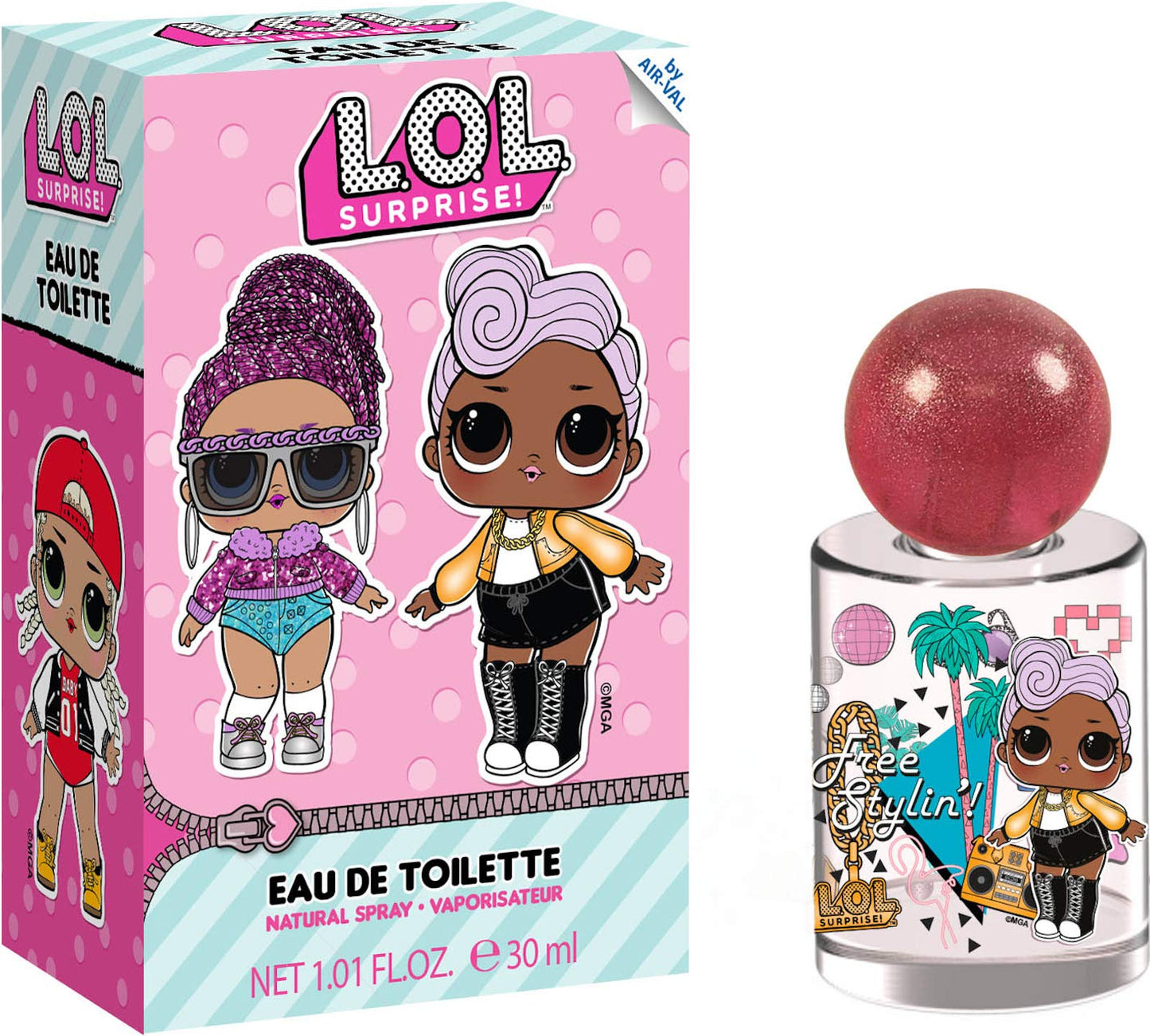 Bērnu smaržas L.O.L. Surprise! Eau de Toilette skaistā stikla flakonā ar lodītes aizdari, 1 gab. (30ml)