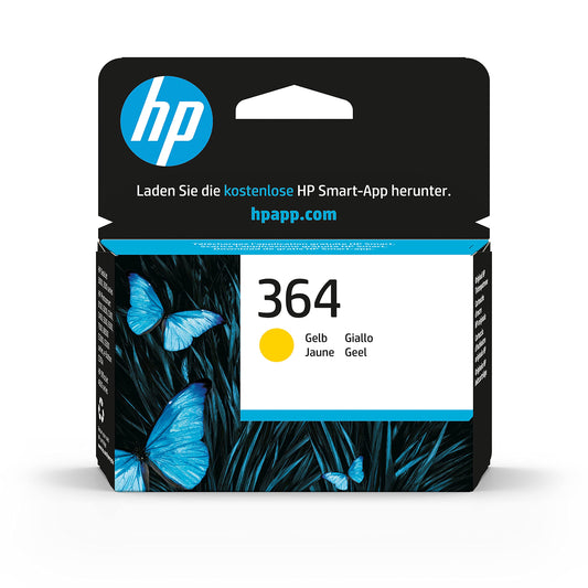 HP CB320EE 364 Yellow Ink Cartridge - Compatible with Deskjet, Photosmart, and Officejet printers, high-quality printing.
