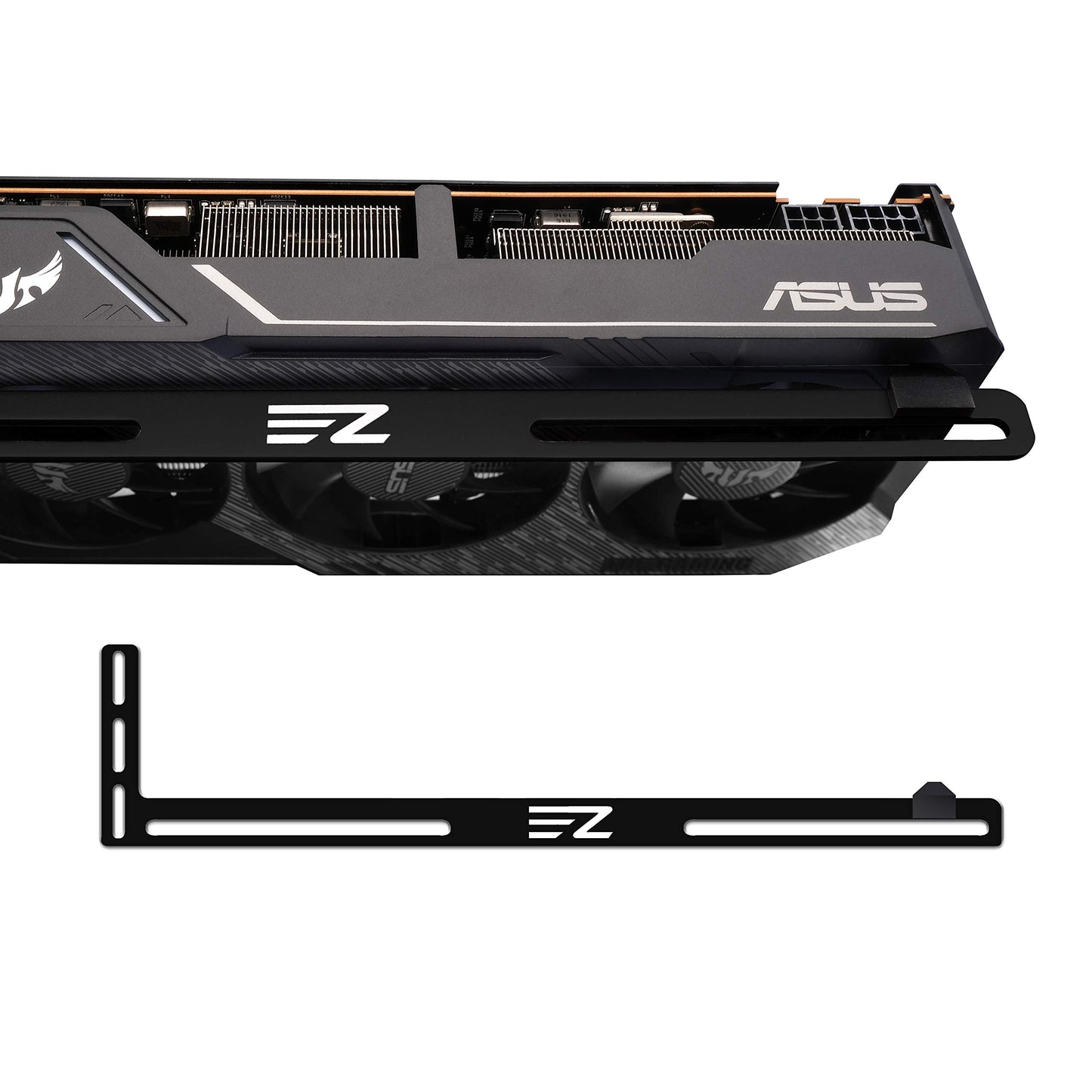 EZDIY-FAB GPU turētājs - anodēts alumīnijs, melns, vienkāršs vai dubults nodalījums videokartei.