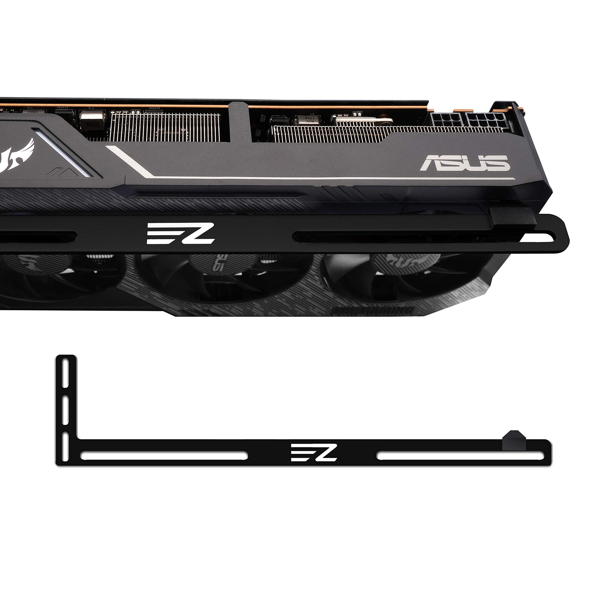 EZDIY-FAB GPU turētājs - anodēts alumīnijs, melns, vienkāršs vai dubults nodalījums videokartei.