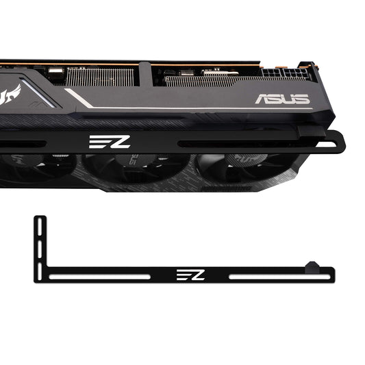 EZDIY-FAB GPU turētājs - anodēts alumīnijs, melns, vienkāršs vai dubults nodalījums videokartei.