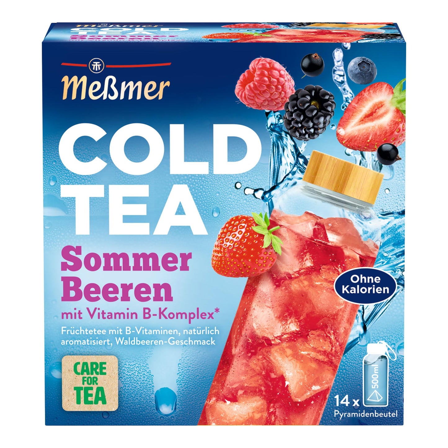 Aukstā tēja Meßmer Cold Tea Sommer Beeren – aukstā uzlējuma tēja ar 14 piramīdas tējas maisiņiem