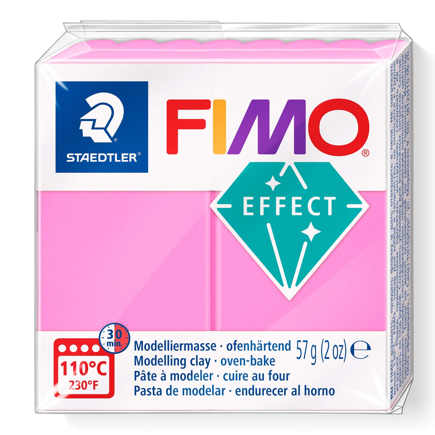 STAEDTLER FIMO effect 8010 Neon – rozā, 57 g, polimēru māls