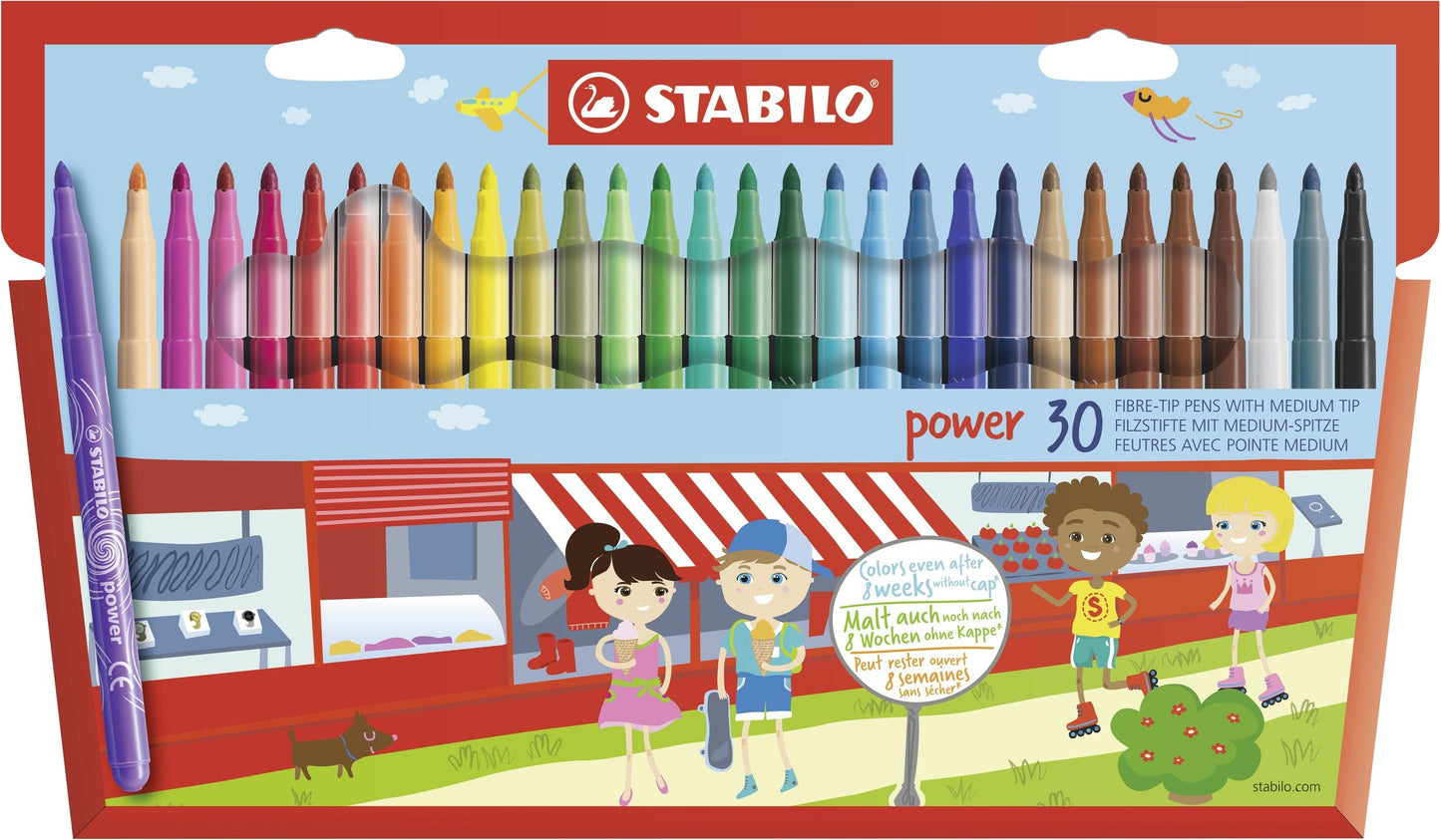 Flomāsters STABILO power – intensīva krāsa, 2 mm, izturīgs pret izžūšanu