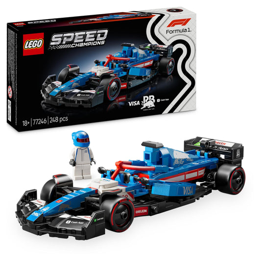 LEGO Speed Champions Visa Cash App F1 sacīkšu auto - būvkomplekts ar minifigūru, kolekcionējams modelis 77246