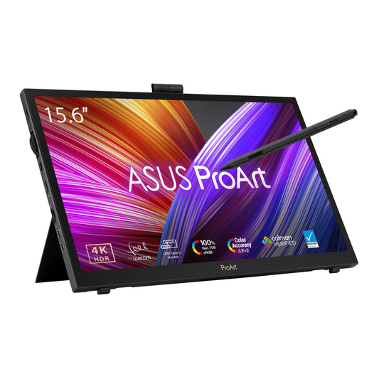 ASUS ProArt PA169CDV - 15.6" 4K UHD display, Wacom EMR, 100% sRGB, 10-point touch, Calman, DisplayHDR 400, USB-C, HDMI.