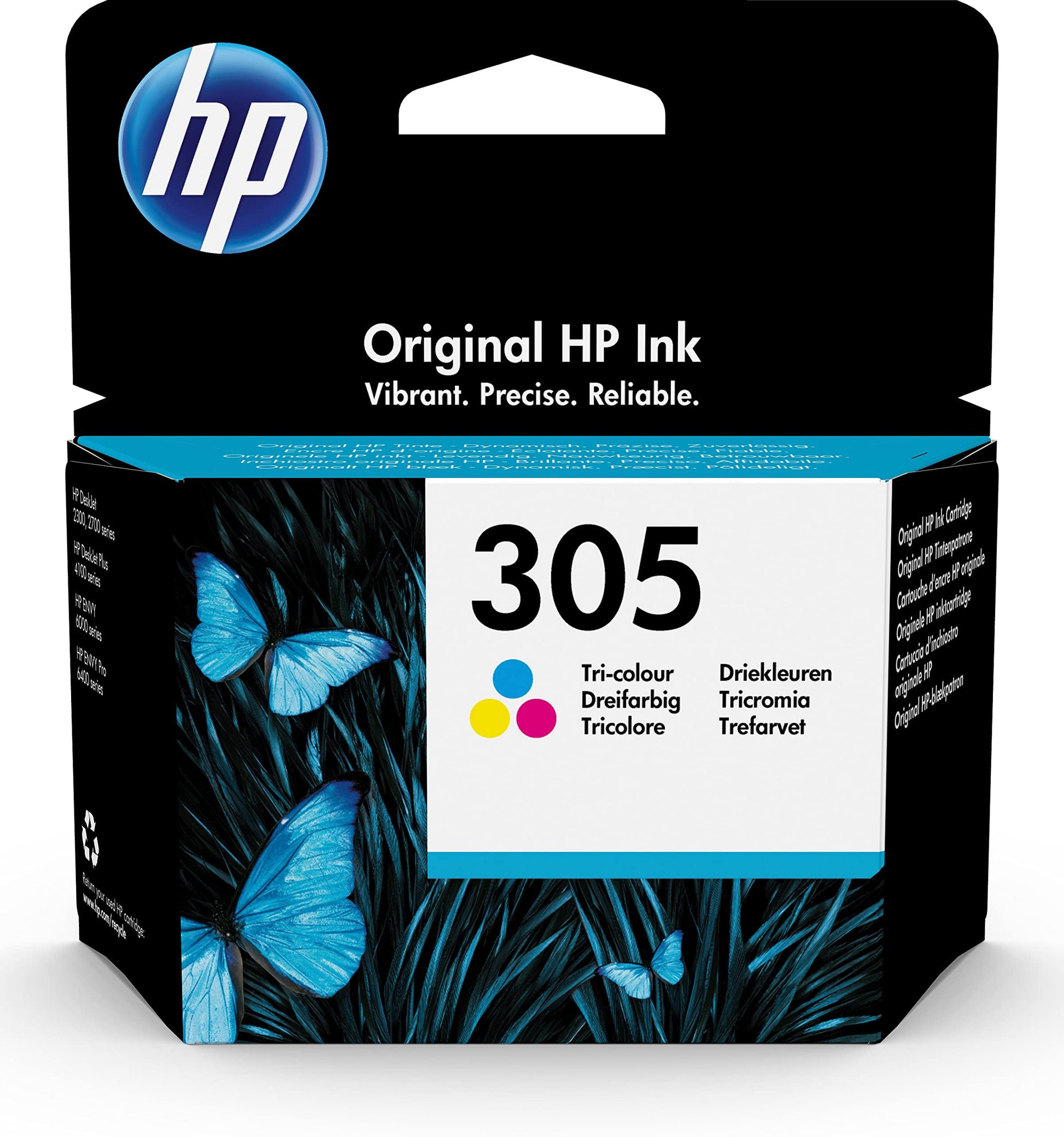 HP 305 Original Color Cartridge - Compatible with DeskJet 2700, 4100 series, delivers vibrant prints and reliable performance.