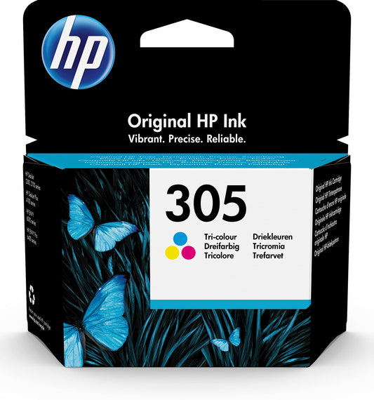 HP 305 Original Color Cartridge - Compatible with DeskJet 2700, 4100 series, delivers vibrant prints and reliable performance.
