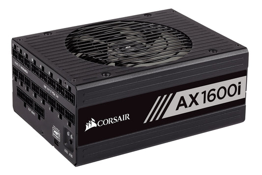 Corsair AX1600i - Fully modular power supply, 80 Plus Titanium, 1600 watts, EU plug.