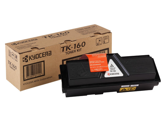 Kyocera TK-160 toner - Original black cartridge, compatible with ECOSYS P2035dn, FS-1120D, yields 2,500 pages.
