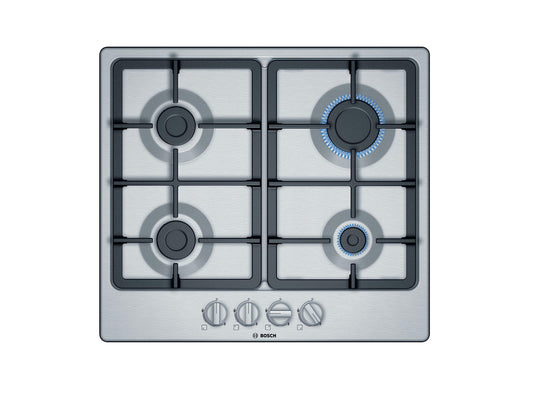BOSCH - PGP6B5B90 - Gāzes plīts - 4 degļi - 7500W - L58,2cm x D52cm - Nerūsējošais tērauds