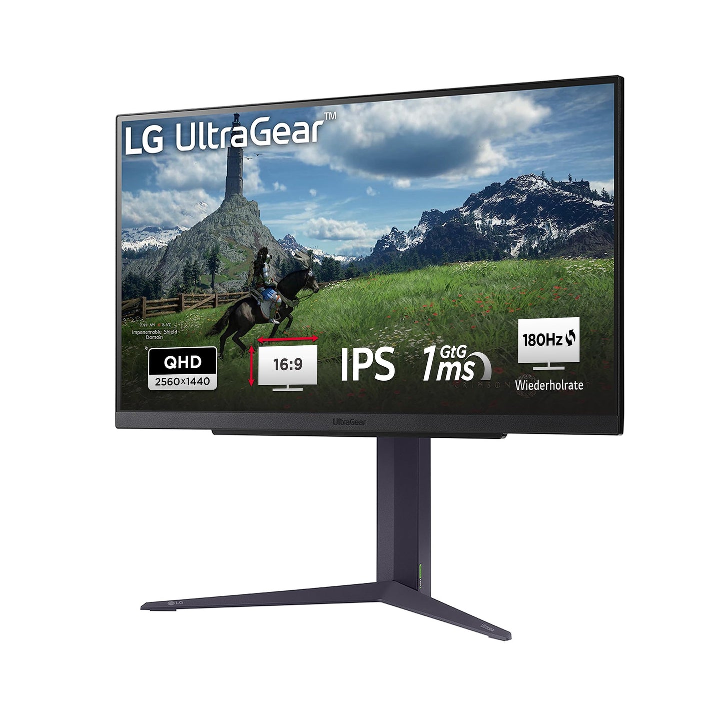 LG 27GS85QX-B UltraGear™ QHD Gaming Monitor - 27", 2560x1440, 1ms GtG, 180Hz, HDR10, NVIDIA G-Sync, AMD FreeSync, Black