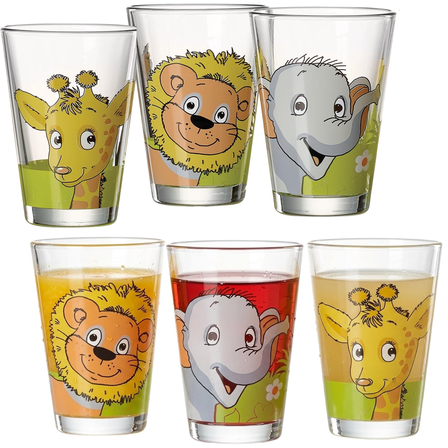 Bērnu glāžu komplekts Ritzenhoff & Breker Āfrikas dzīvnieki, 6 gab., 205 ml