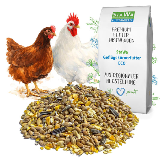 Mājputnu graudu barība StaWa Eco, izdevīgs graudu maisījums ikdienai, vistu barība, pīļu barība, 25 kg