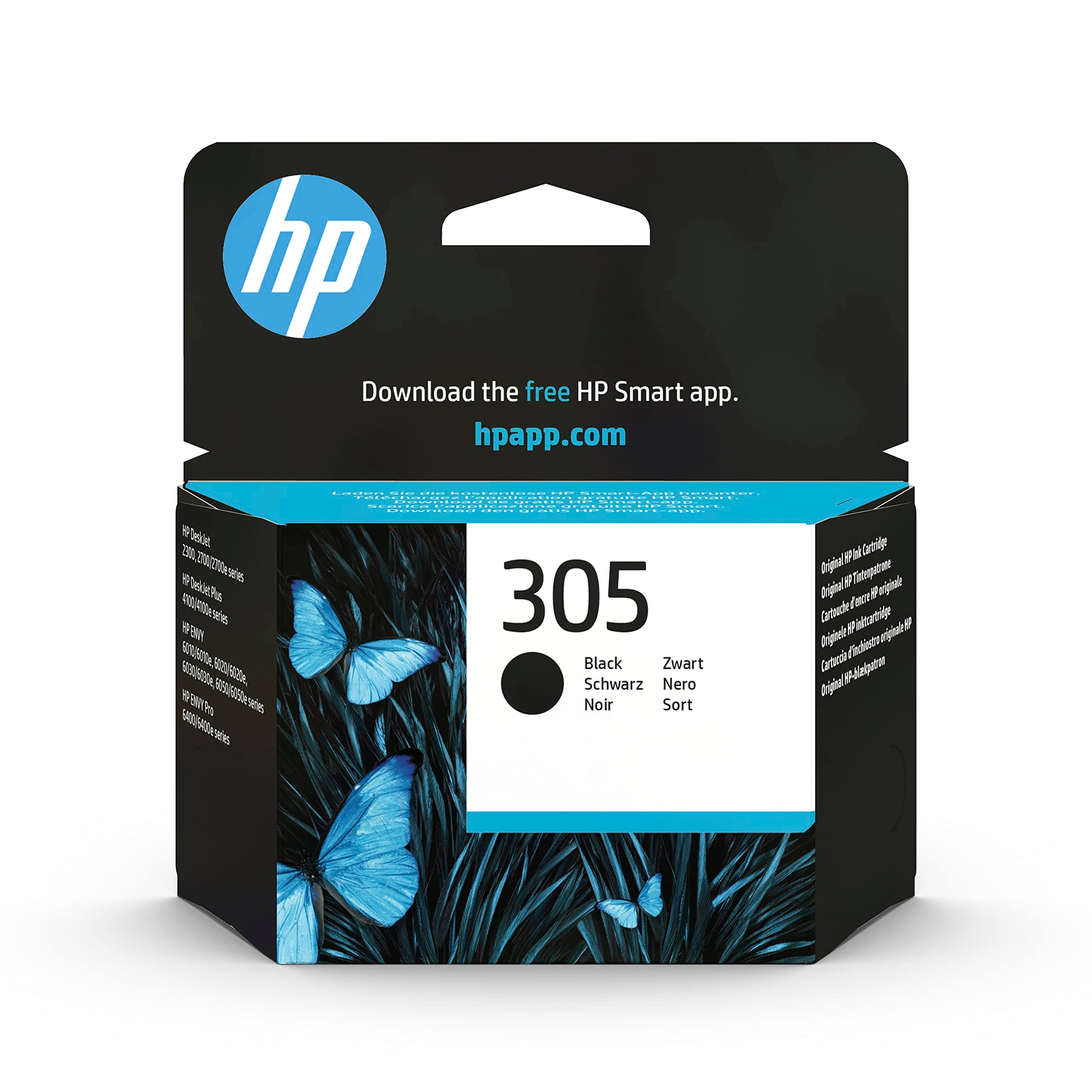 HP 305 Black Ink Cartridge - Original, compatible with DeskJet 27xx, 41xx, ENVY 60xx, 64xx printers.