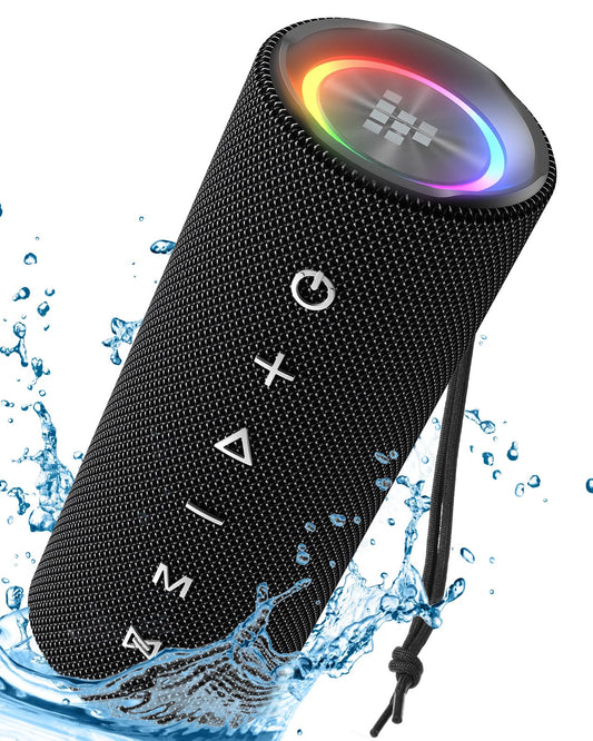 Tronsmart Mirtune C2 Bluetooth skaļrunis ar diviem skaļruņiem, spēcīgu basu 360°, IPX7 ūdensizturīgs, stereo skaņa, 24h atskaņošanas laiks mūzikas kastei ballītēm, brīvā dabā (melns)