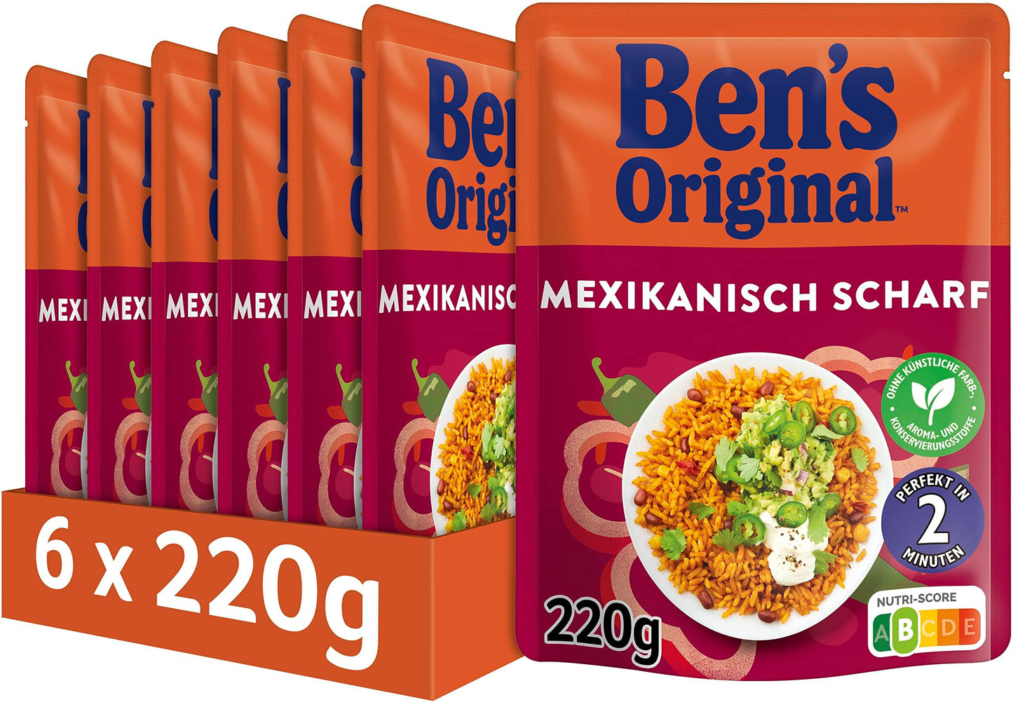 Ātri pagatavojamie rīsi meksikāņu asajā mērcē Ben's Original Express, 6 x 220 g, multipaka