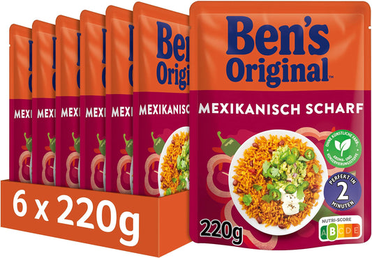 Ātri pagatavojamie rīsi meksikāņu asajā mērcē Ben's Original Express, 6 x 220 g, multipaka