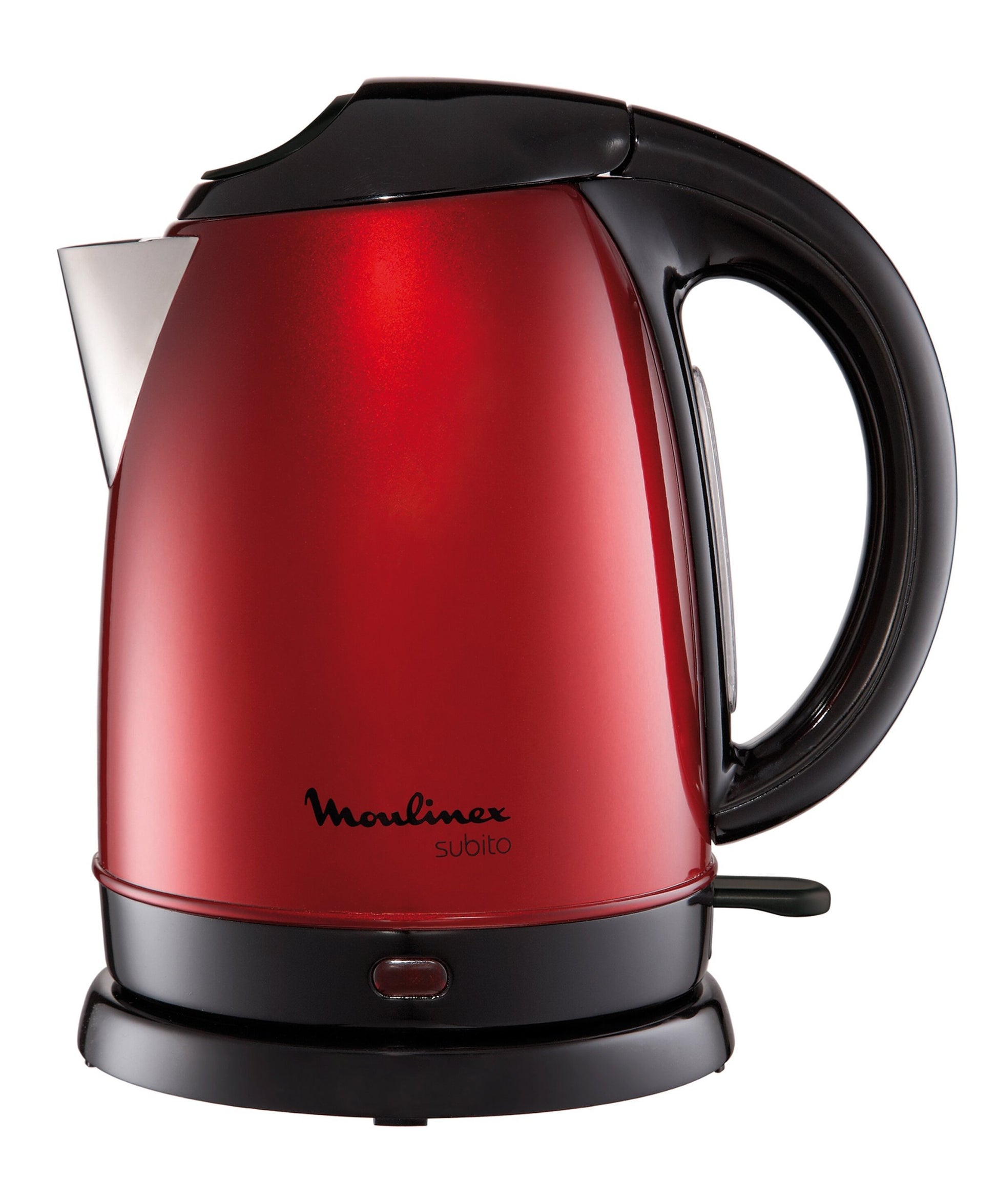 Moulinex Subito tējkanna - nerūsējošais tērauds, 1,7L, noņemams kaļķu filtrs, atvāžams vāks, vīna sarkans, BY530530