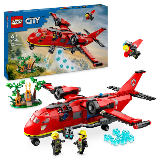 LEGO City ugunsdzēsēju lidmašīna - komplekts ar 3 figūrām, ugunsgrēka ainu, ideāla dāvana bērniem no 6 gadiem.