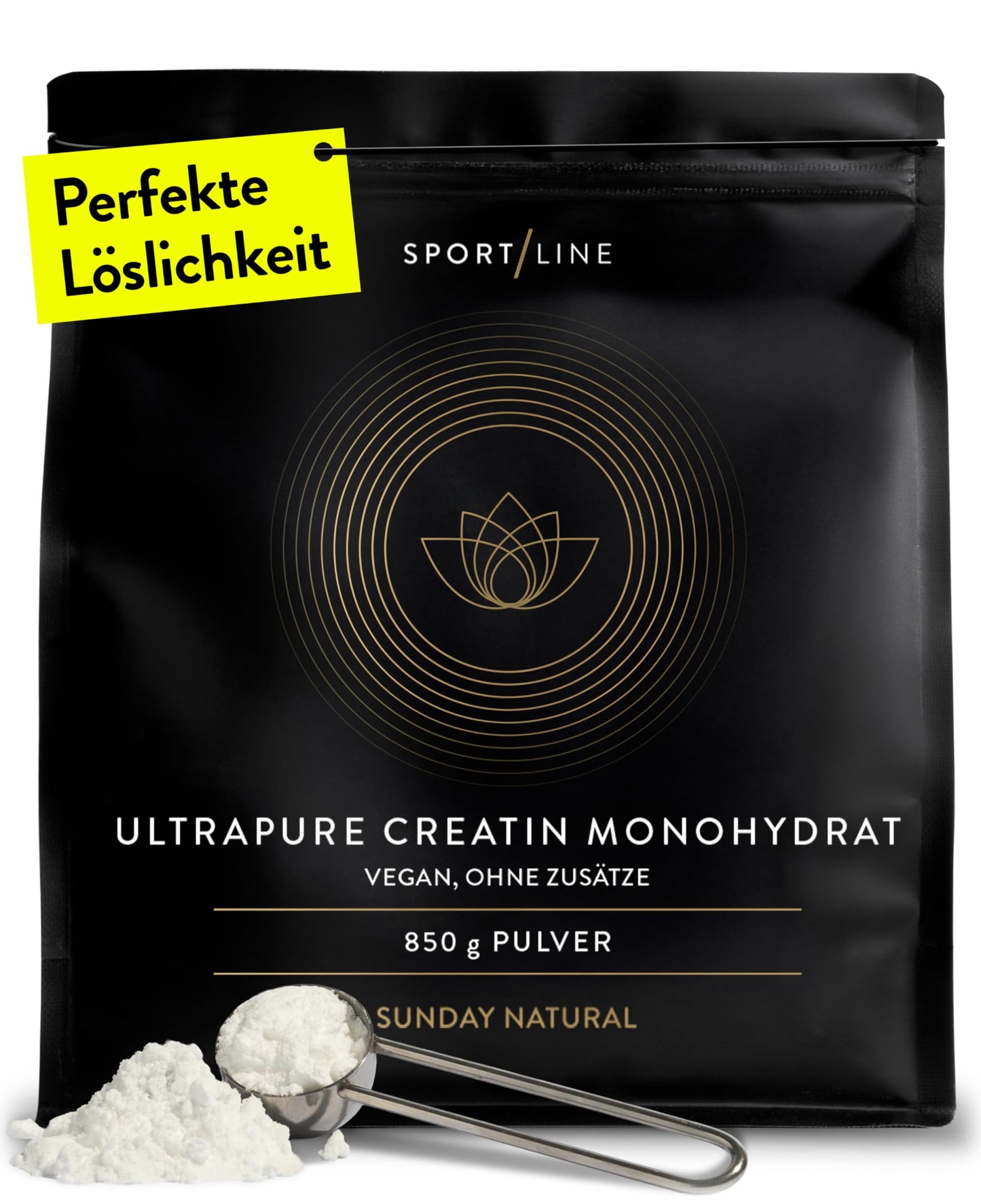 Kreatīns monohidrāts pulveris SUNDAY NATURAL® 850 g (250 porcijas) ultrapūrs, mikro smalks, vegāns