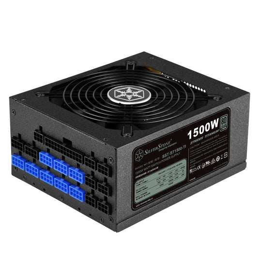 SilverStone SST-ST1500-TI v 2.0 - 1500W 80 Plus Titanium ATX power supply, 135mm fan, fully modular design.