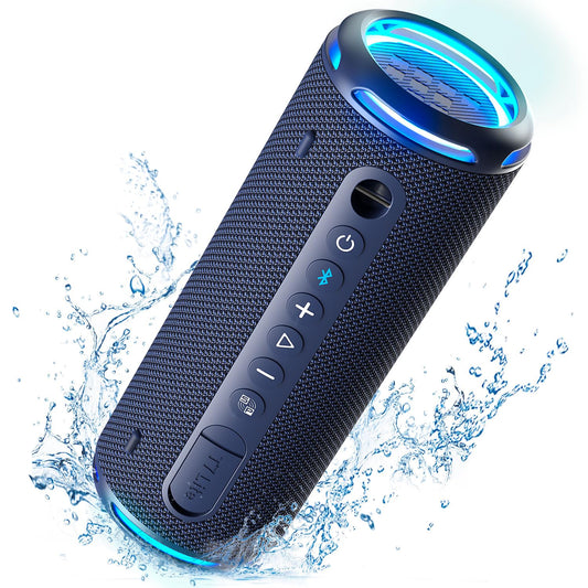 Tronsmart T7 Lite Bluetooth skaļrunis ar diviem vadītājiem, spēcīgu basu, 24W bezvadu portatīvais skaļrunis ar LED gaismu, IPX7 ūdensizturīgs, stereo skaņa, 24h atskaņošanas laiks mūzikas kastei ballītēm, brīvā dabā.
