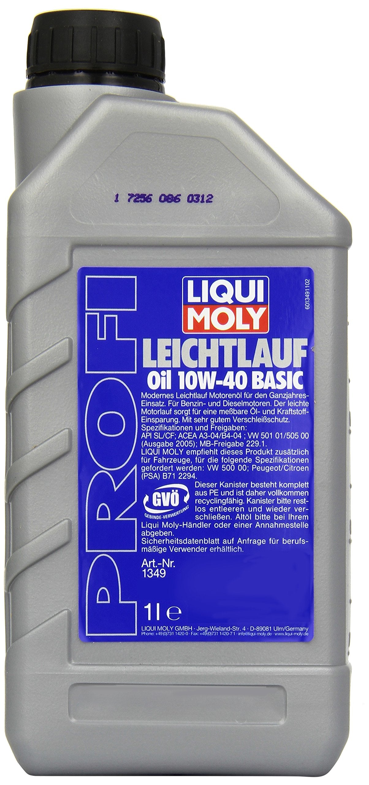 LIQUI MOLY Profi Leichtlauf 10W-40 Basic | 1 L | sintētiskās tehnoloģijas dzinēja eļļa | Art.-Nr.: 1349