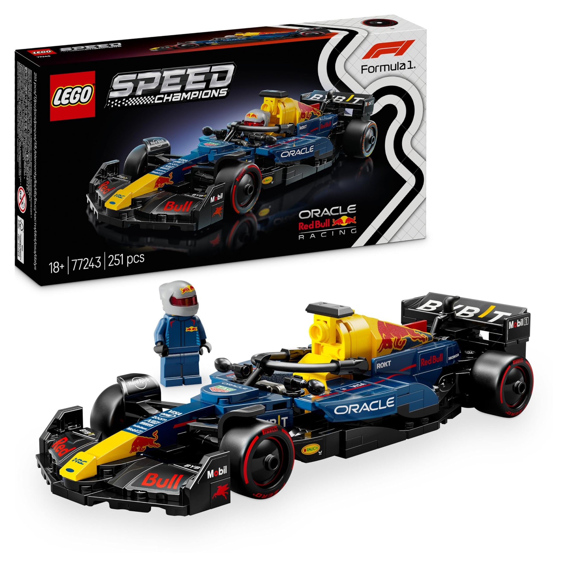 LEGO Speed Champions Oracle Red Bull Racing RB20 - F1 model with minifigure, perfect for collectors and motorsport fans 77243