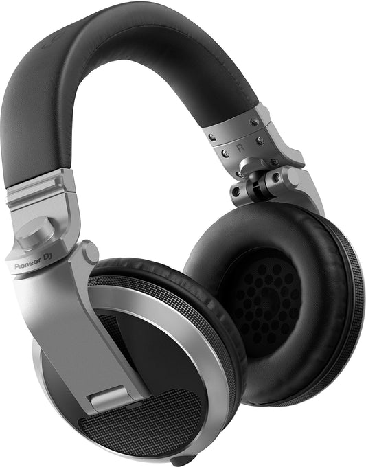 Pioneer DJ HDJ-X5-S - Silver DJ headphones with durable design, high-quality sound, and comfortable fit.