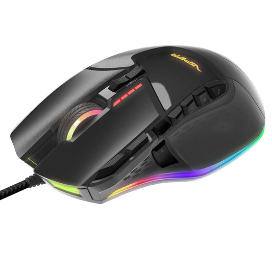 Patriot Viper Gaming V570 RGB Blackout Edition - Pro laser mouse up to 12,000 DPI, customizable RGB lighting, ergonomic design.