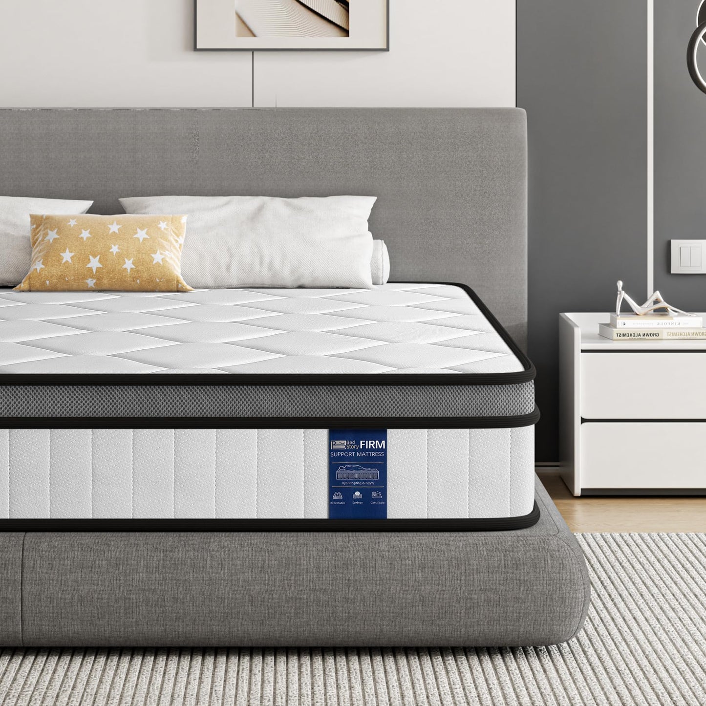 BedStory matracis 160x200cm, atsperu matracis H3, 20cm augsts kabatu atsperu matracis, vidēji ciets ortopēdisks, OEKO-TEX sertificēts, matracis pieaugušajiem