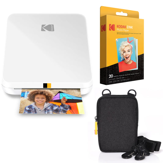 KODAK Step Slim portatīvais momentfoto printeris, komplekts ar 20 Zink papīra loksnēm un maciņu