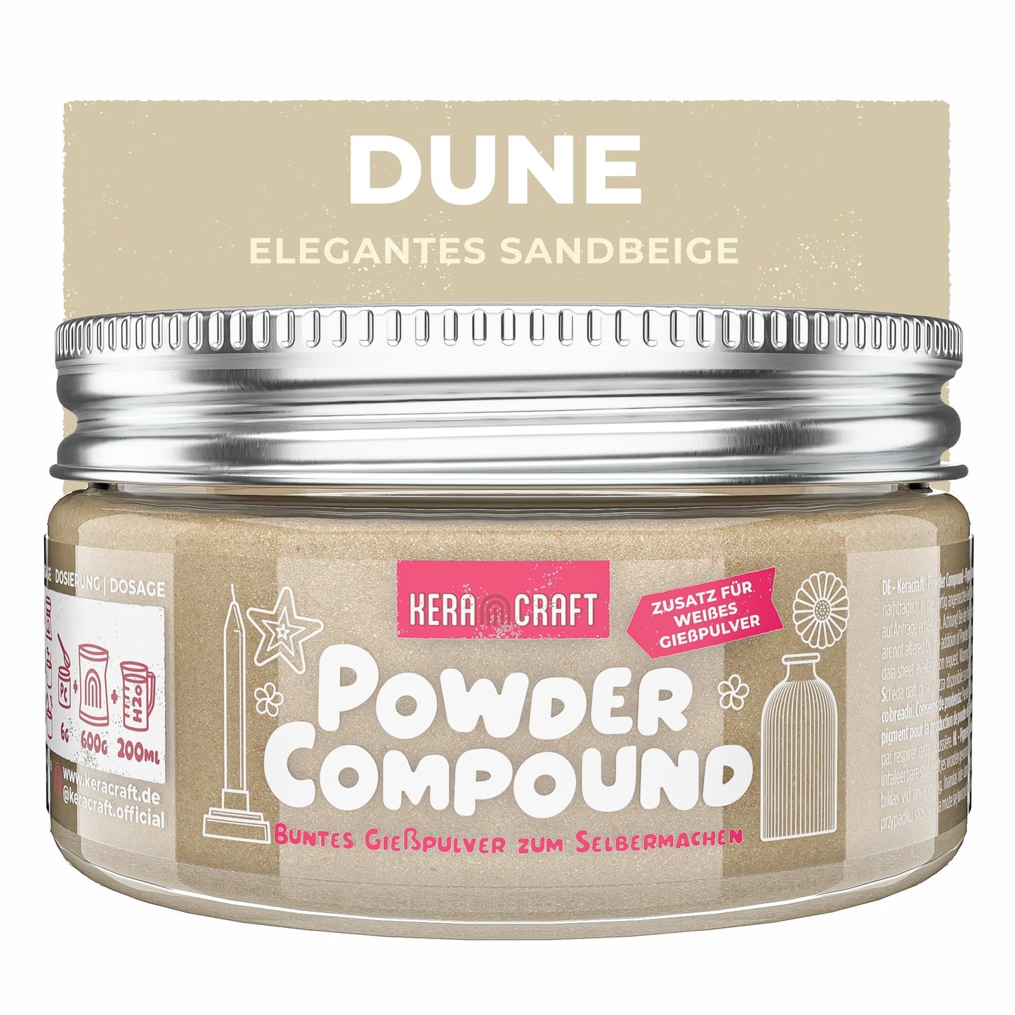KERACRAFT Powder Compound 50 g, krāsu pigments liešanas pulverim modelēšanai un liešanai, Dune