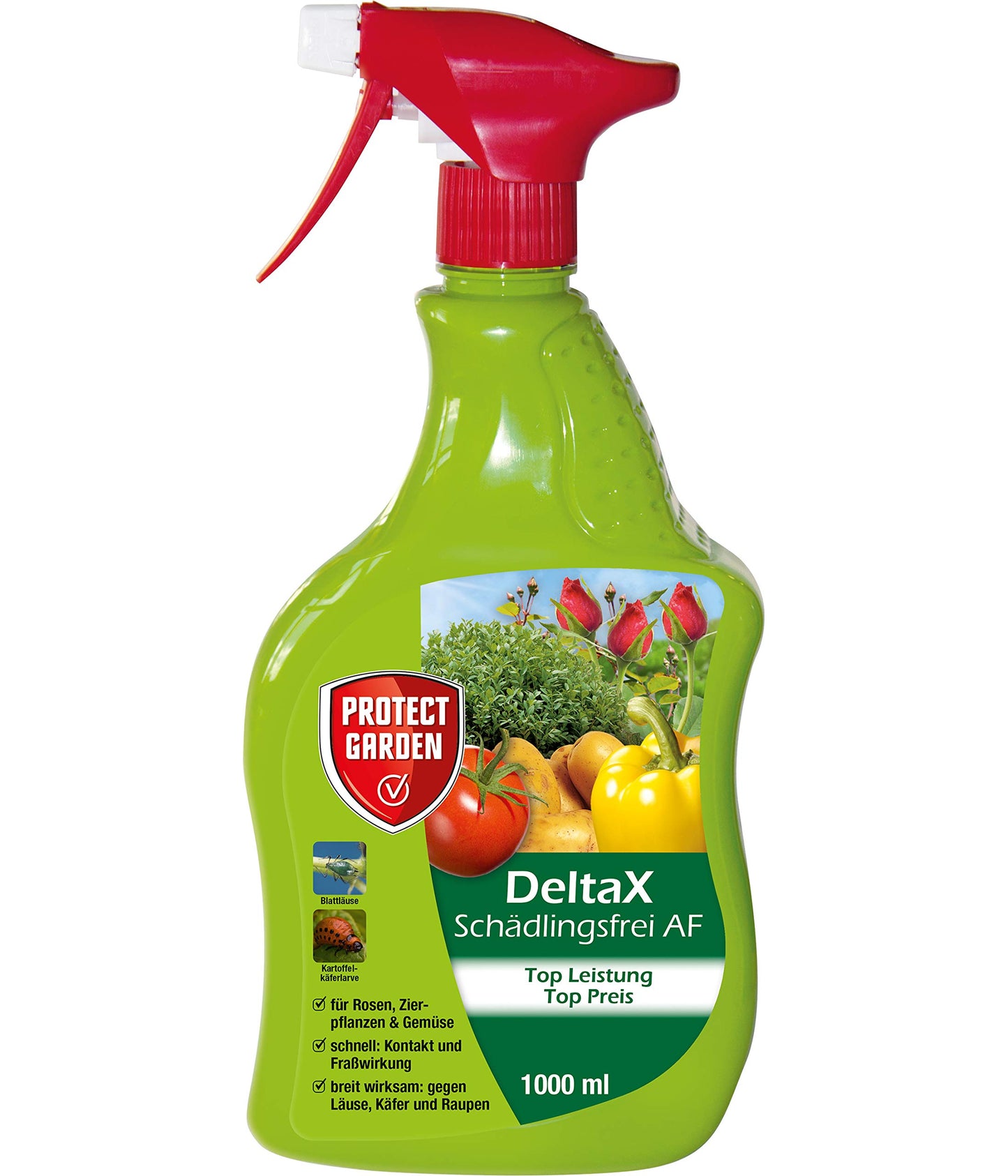 Kukaiņu apkarošanas līdzeklis PROTECT GARDEN DeltaX Schädlingsfrei AF, pret kāpuriem un laputīm, dārzeņiem un dekoratīvajiem augiem, 1 Ltr.