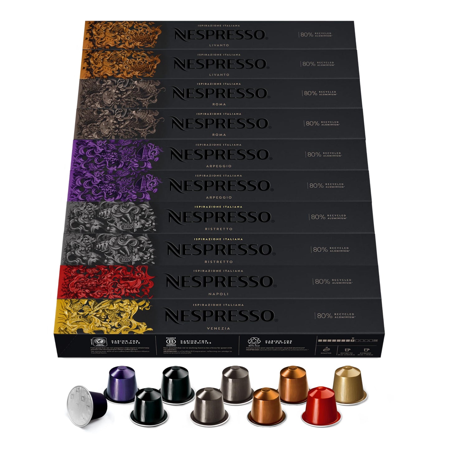 NESPRESSO ORIGINAL Ispirazione Italiana kafijas kapsulu izlase, 100 kapsulas