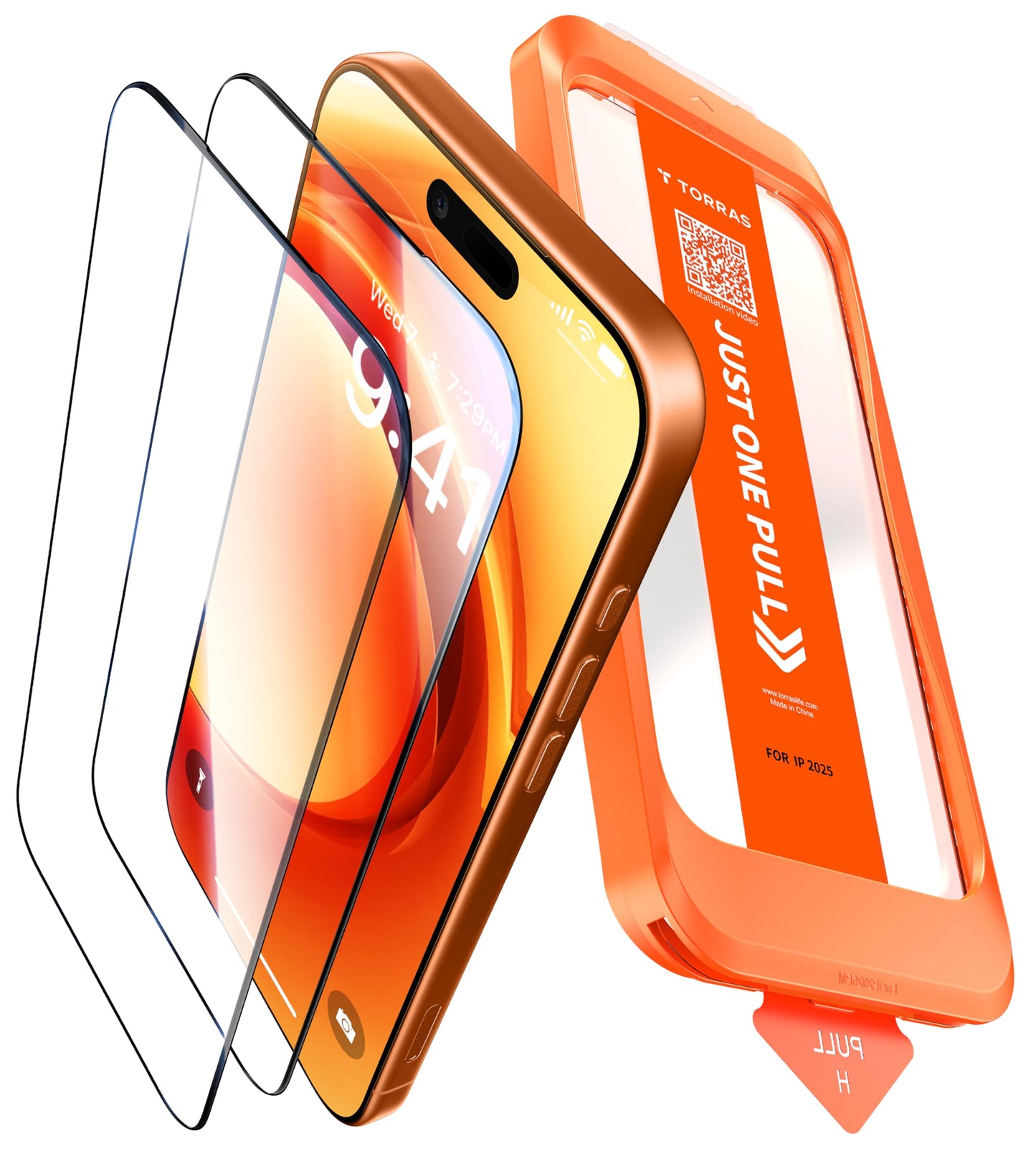 Rūdīts stikls TORRAS iPhone 17 Pro, 9H+, triecienizturīgs, 2 gab.