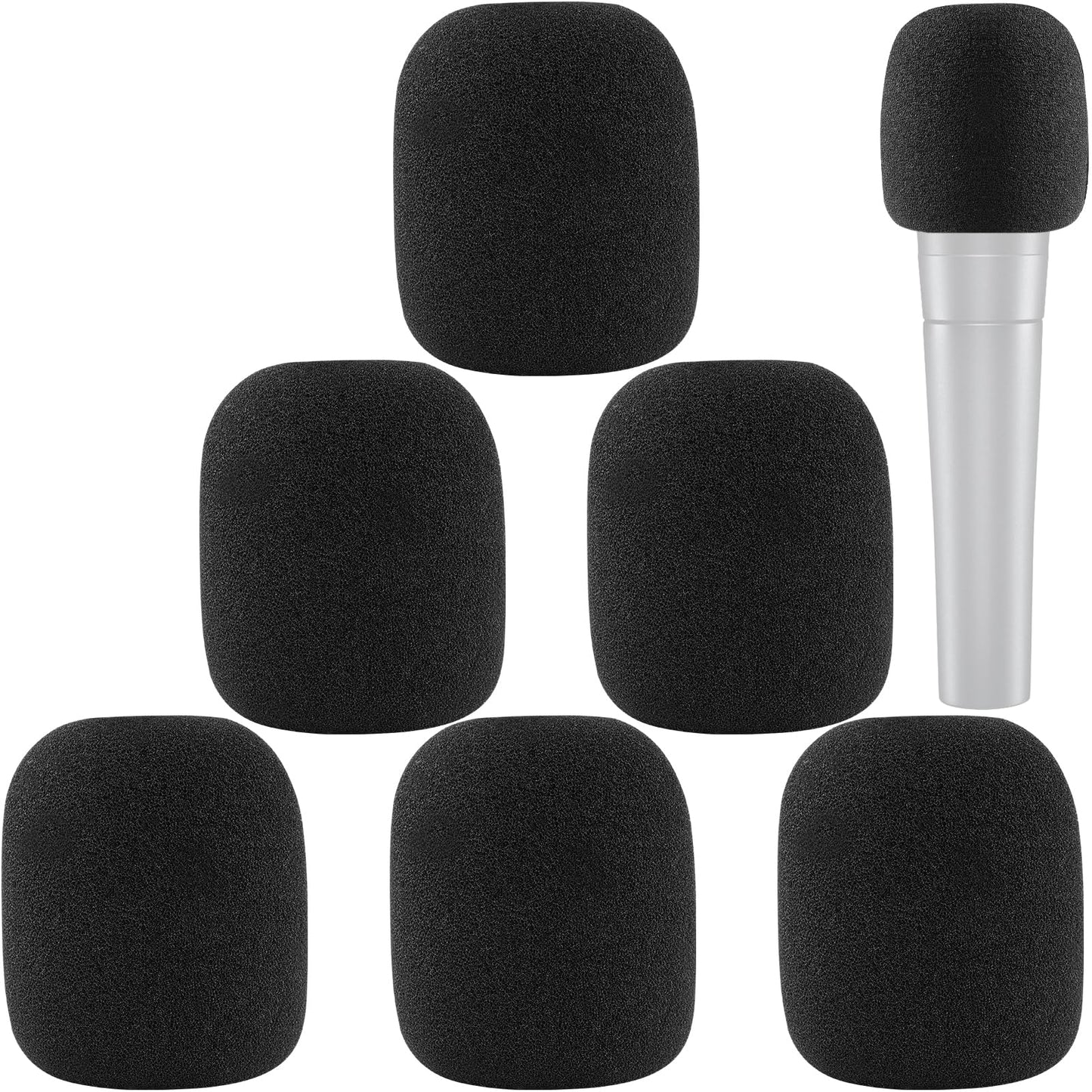 Mikrofona vēja aizsargs SM58, Shure SM58 SM48 putuplasta vāciņš pop filtrs, melns, 6 gab.
