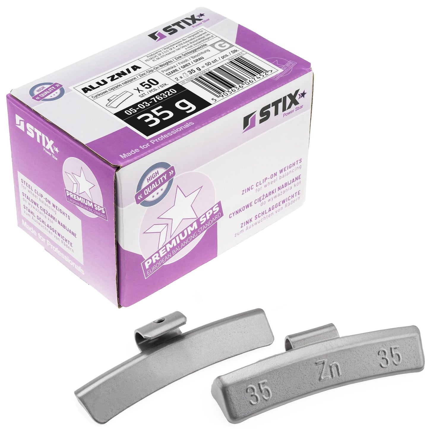 Balansēšanas svari diskiem Stix 35g Zink ZN/A, uzsitamie svari, 50 STK